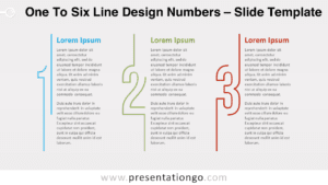 Free One to Three Line Design Numbers for PowerPoint and Google Slides
