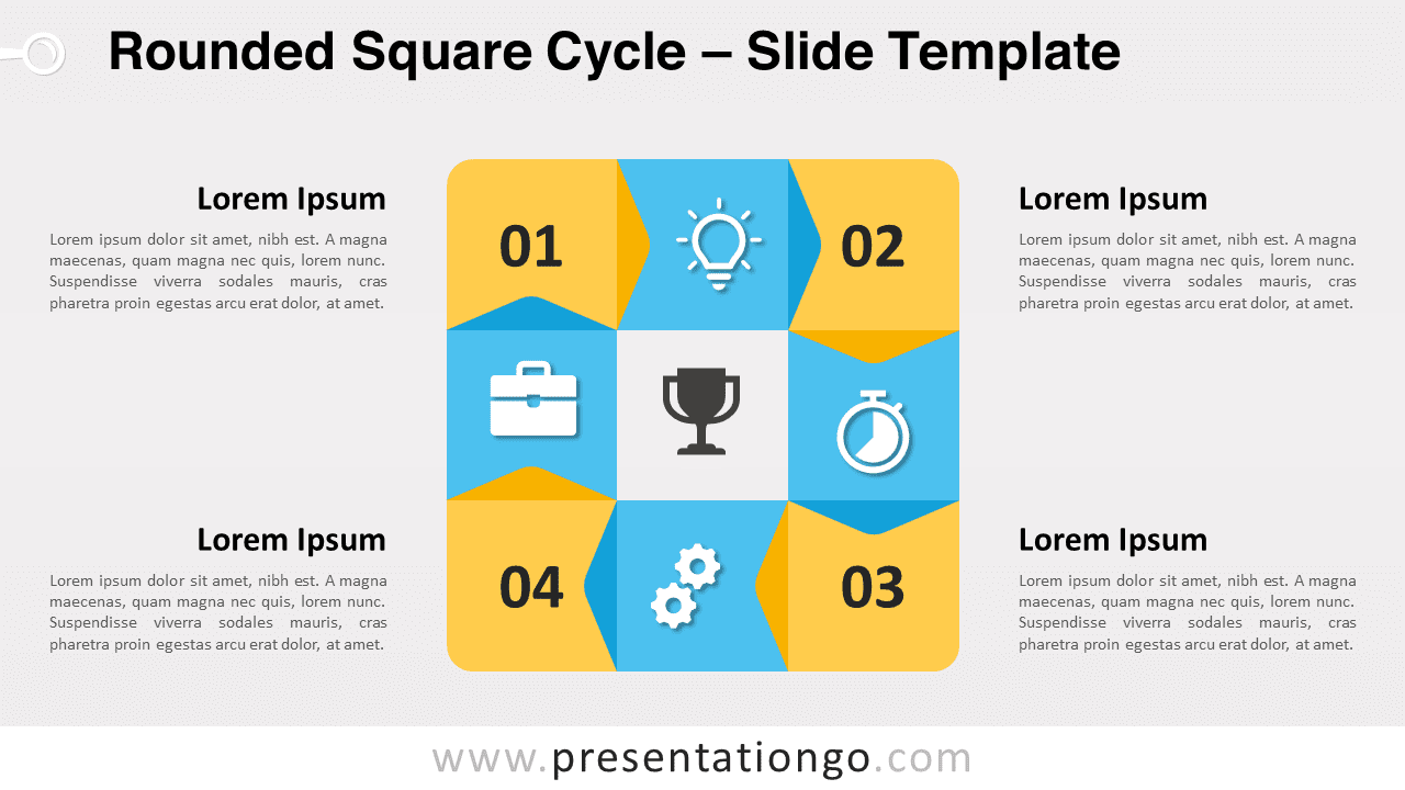 Free Rounded Square Cycle for PowerPoint and Google Slides