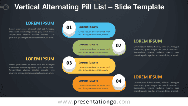 Free Vertical Alternating Pill List Graphics for PowerPoint and Google Slides