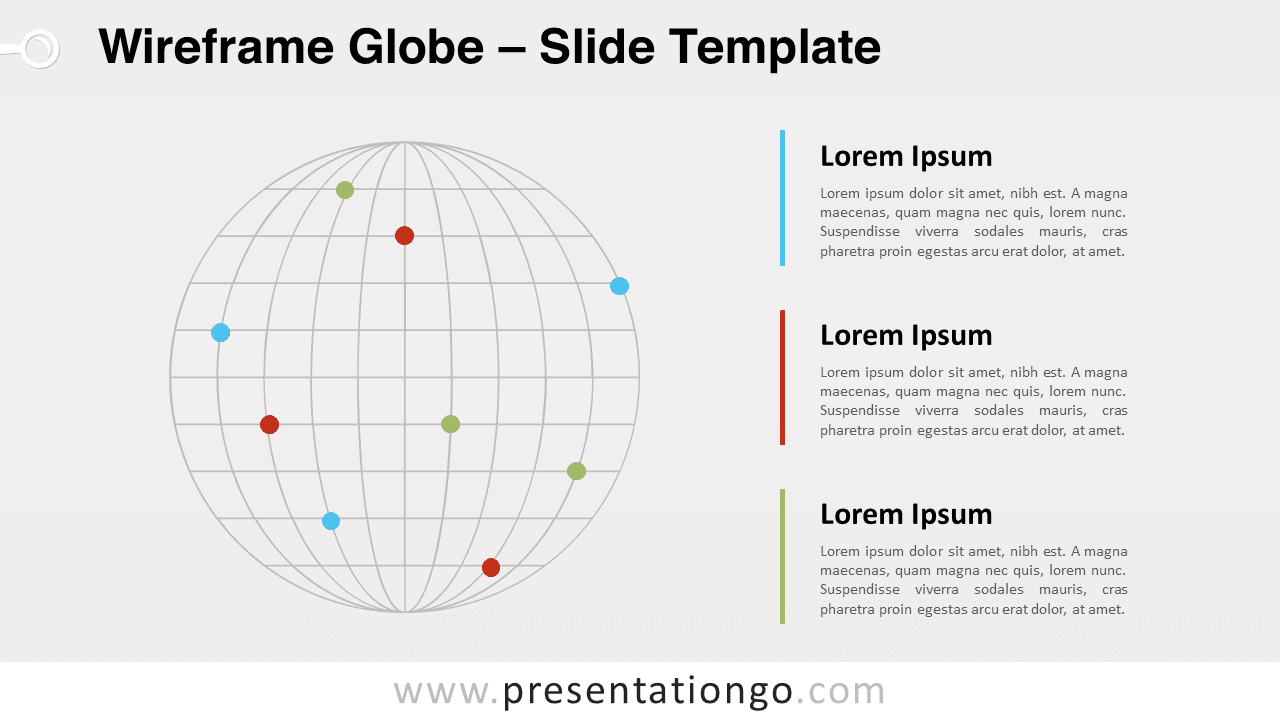Free Wireframe Globe for PowerPoint and Google Slides