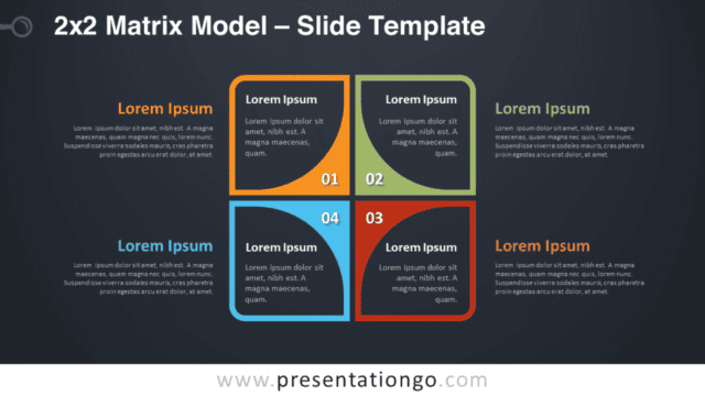 2x2 Matrix Model Diagram for PowerPoint and Google Slides Free 2x2 Matrix Model Diagram for PowerPoint and Google Slides