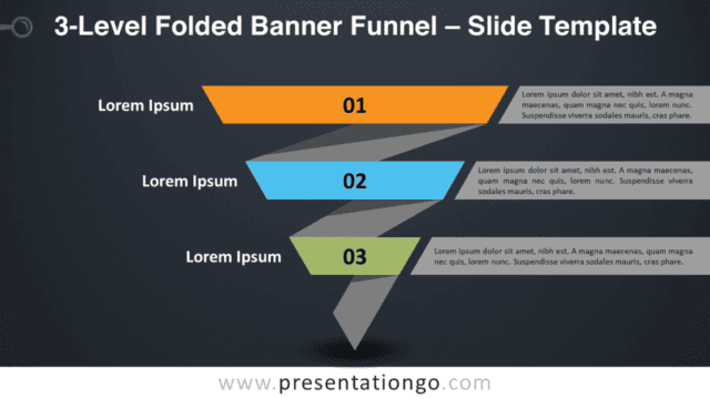 3-Level Folded Banner Funnel Diagram for PowerPoint and Google Slides Free 3-Level Folded Banner Funnel Diagram for PowerPoint and Google Slides