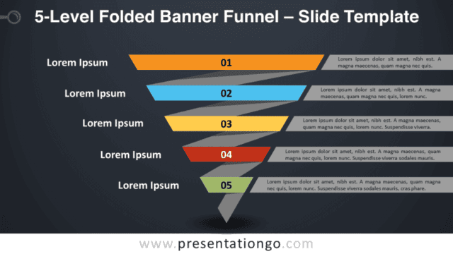 5-Level Folded Banner Funnel Diagram for PowerPoint and Google Slides Free 5-Level Folded Banner Funnel Diagram for PowerPoint and Google Slides
