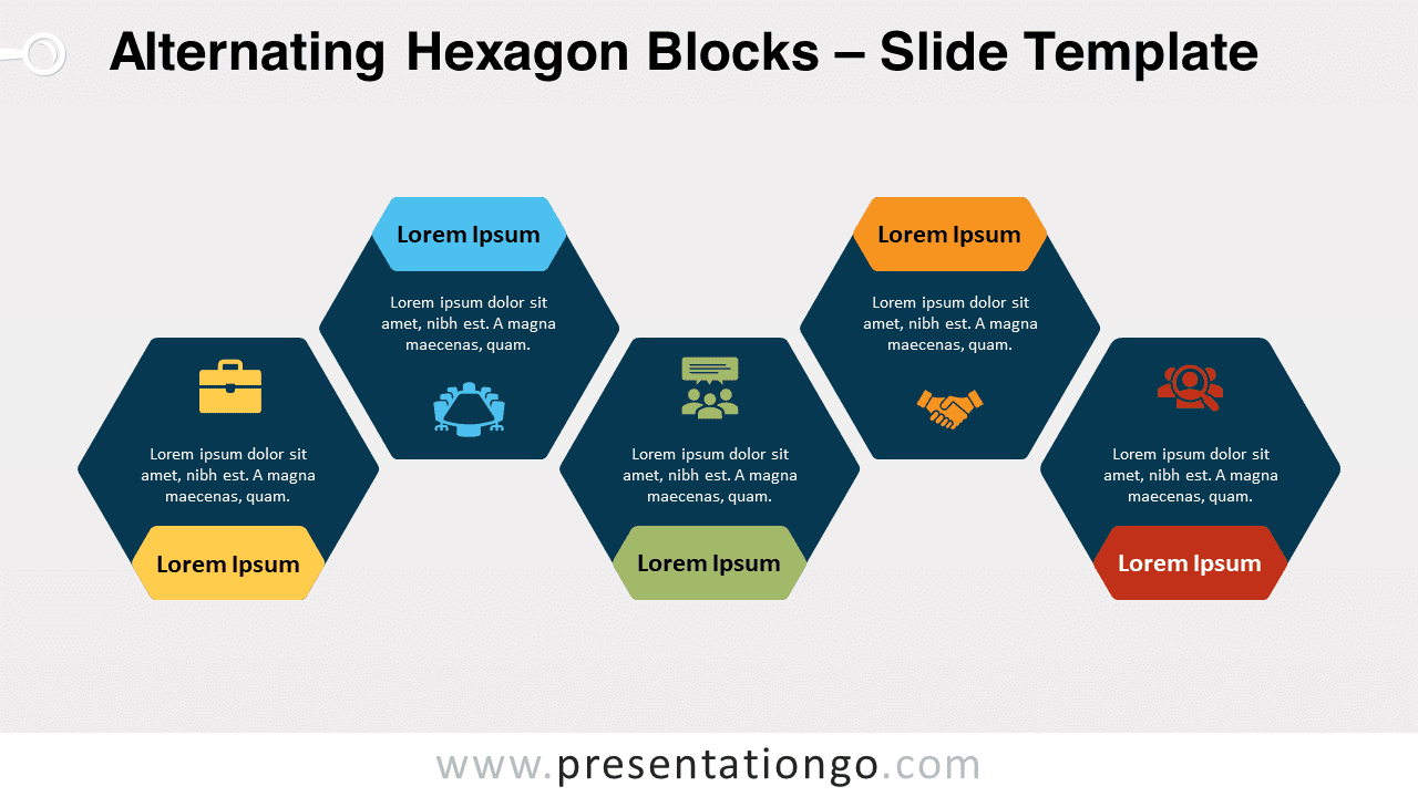 Free Alternating Hexagon Blocks for PowerPoint and Google Slides