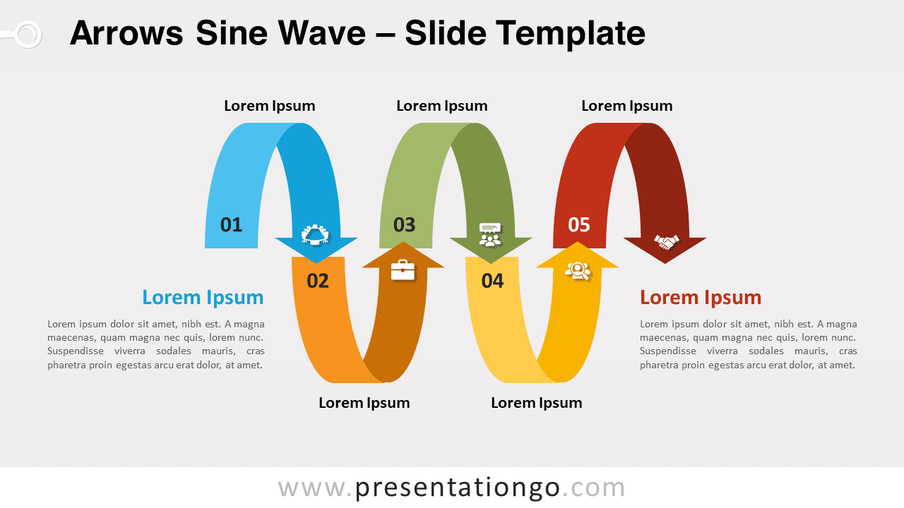 Free Arrows Sine Wave for PowerPoint and Google Slides
