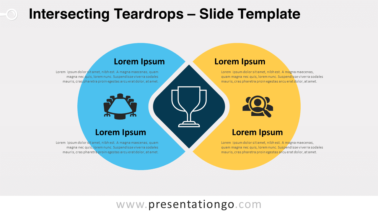 Free Intersecting Teardrops for PowerPoint and Google Slides