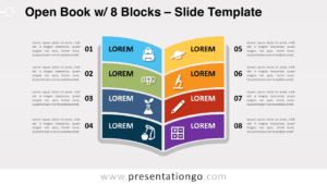 Free Open Book with 8 Blocks for PowerPoint and Google Slides