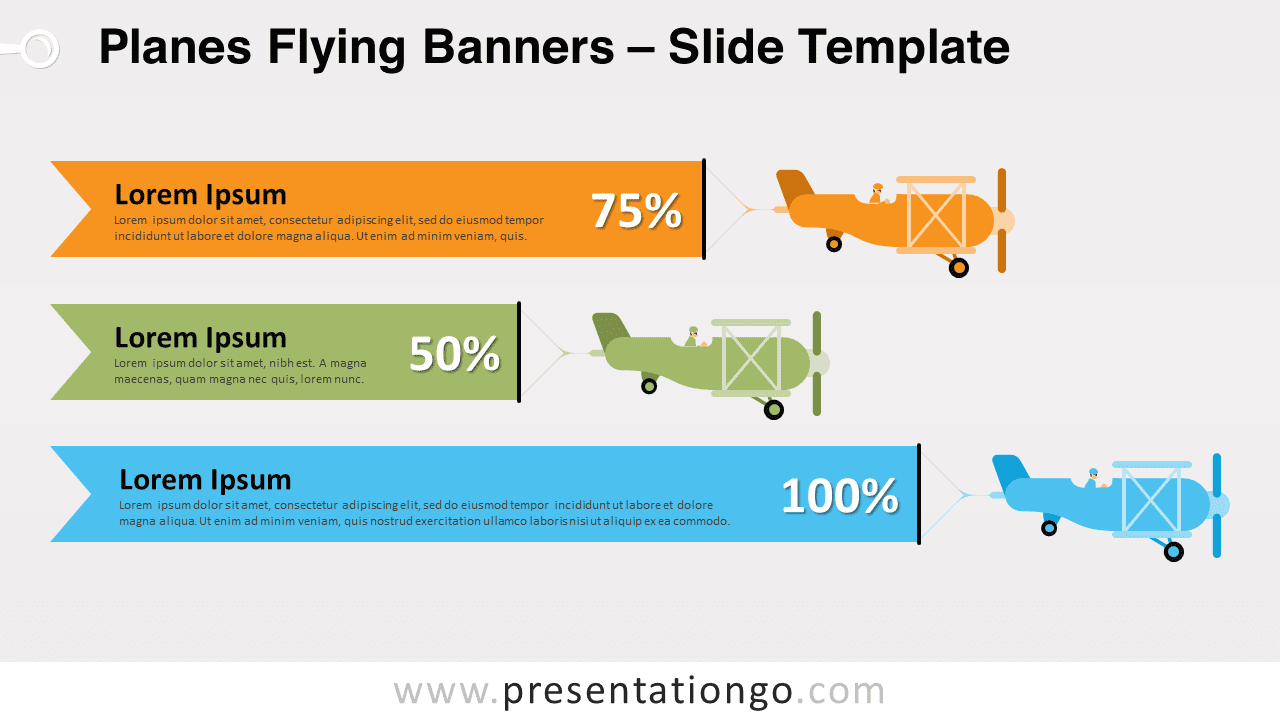 Free Planes Flying Banners for PowerPoint and Google Slides