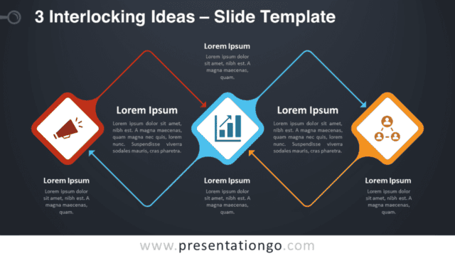 Free 3 Interlocking Ideas Graphics for PowerPoint and Google Slides