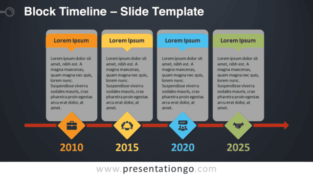 Free Block Timeline Graphics for PowerPoint and Google Slides