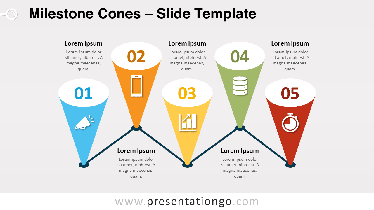 Free Milestone Cones for PowerPoint and Google Slides