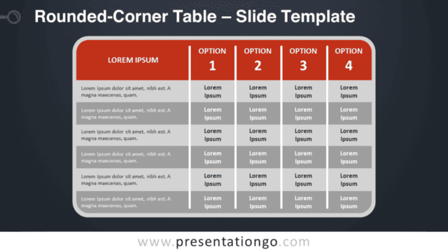 Free Rounded-Corner Table Graphics for PowerPoint and Google Slides