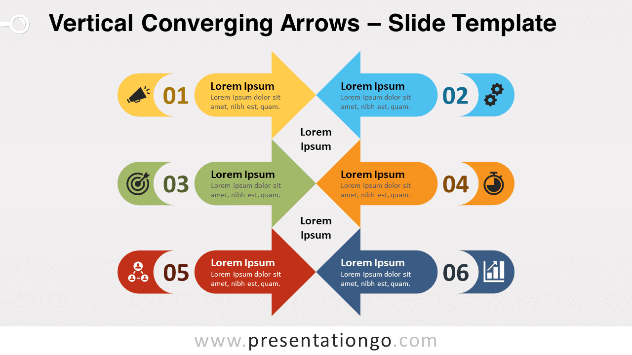 Free Vertical Converging Arrows for PowerPoint and Google Slides