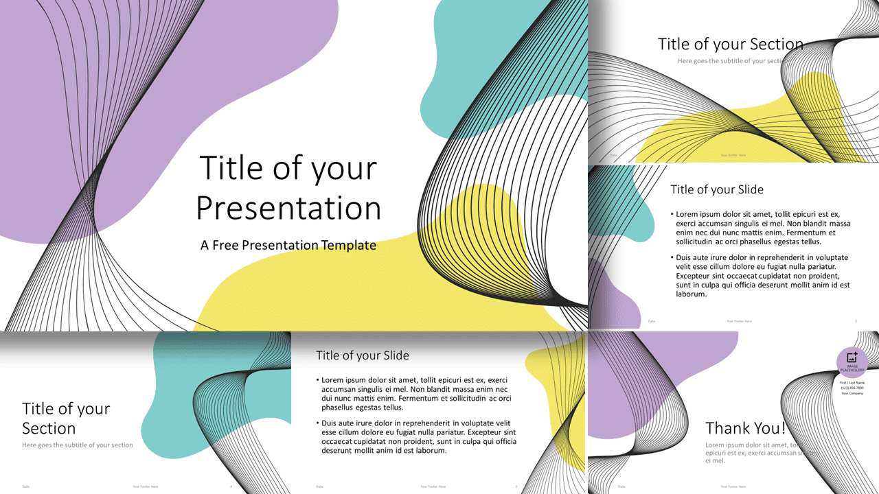 Free Wave Lines Memphis Template for Google Slides and PowerPoint