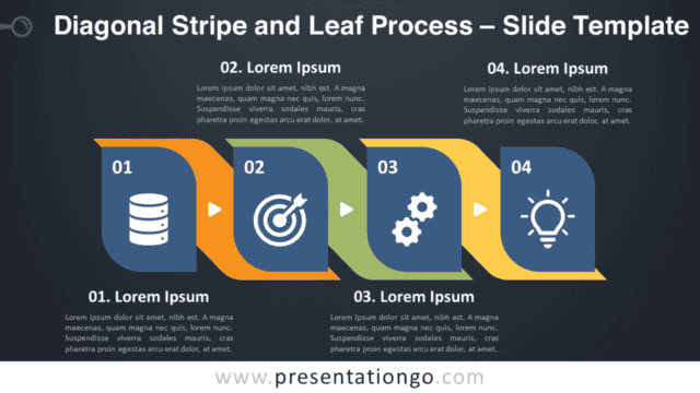 Free Diagonal Stripe and Leaf Process Graphics for PowerPoint and Google Slides