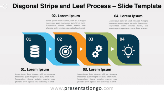 Free Diagonal Stripe and Leaf Process for PowerPoint and Google Slides