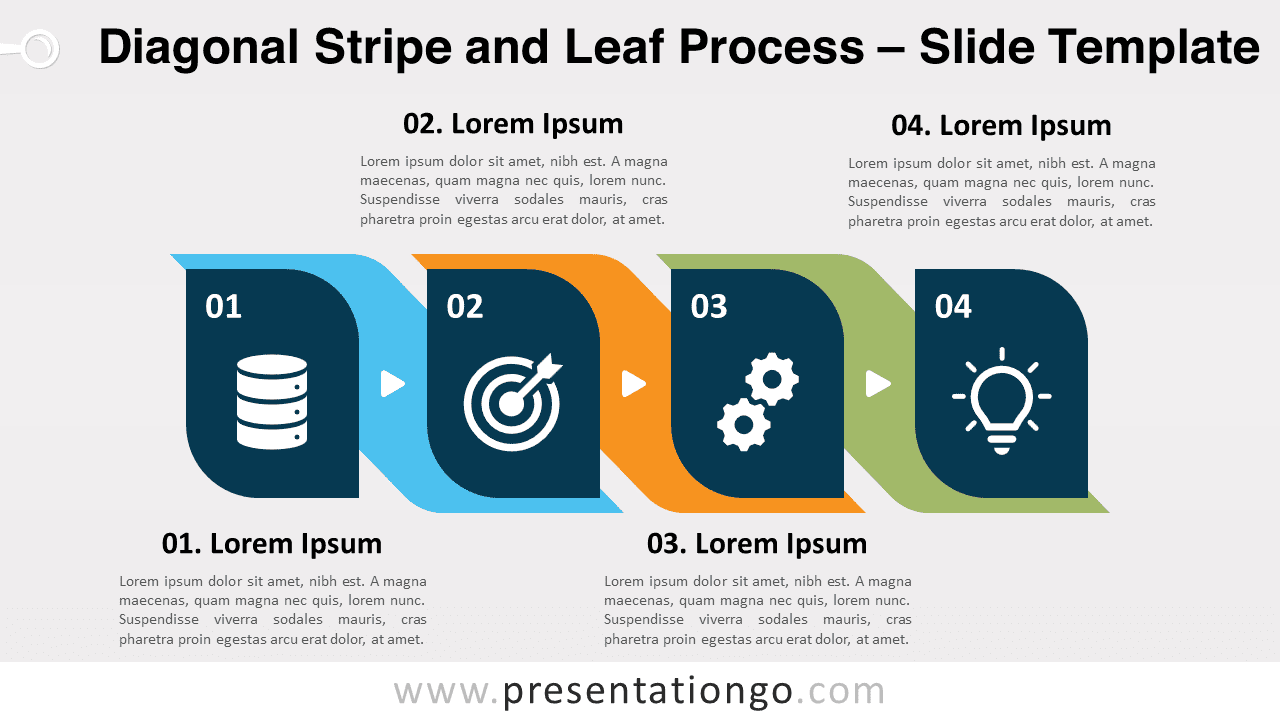 Free Diagonal Stripe and Leaf Process for PowerPoint and Google Slides