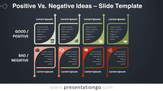 Positive Vs Negative Ideas Table for PowerPoint and Google Slides Free Positive Vs Negative Ideas Table for PowerPoint and Google Slides