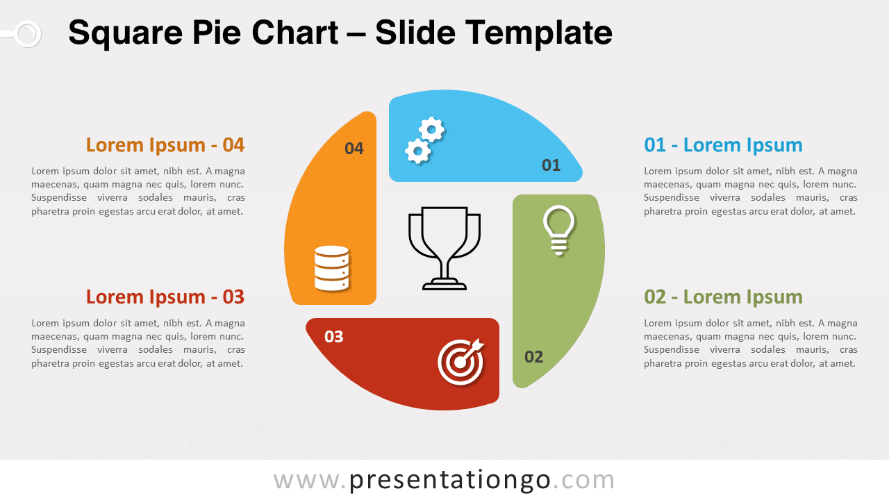 Free Square Pie Chart for PowerPoint and Google Slides