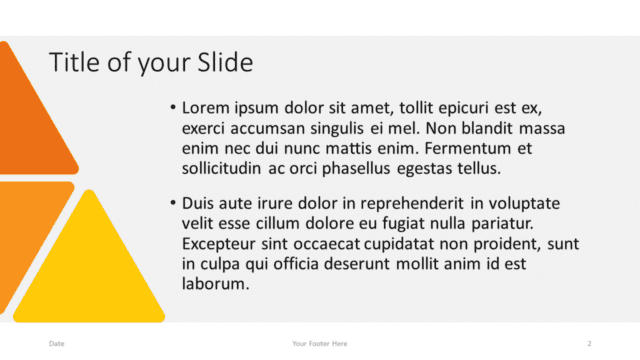 Free Diagonal Triangle Template for Google Slides – Title and Content Slide (Variant 1)