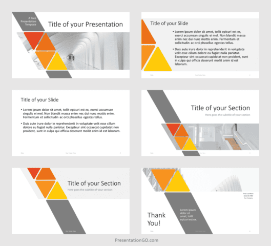 Free Diagonal Triangle PowerPoint Template - Example with Photos