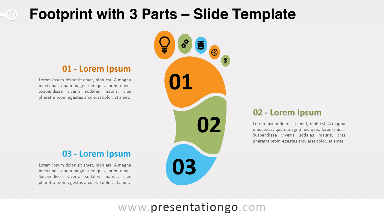 Free Footprint with 3 Parts for PowerPoint and Google Slides