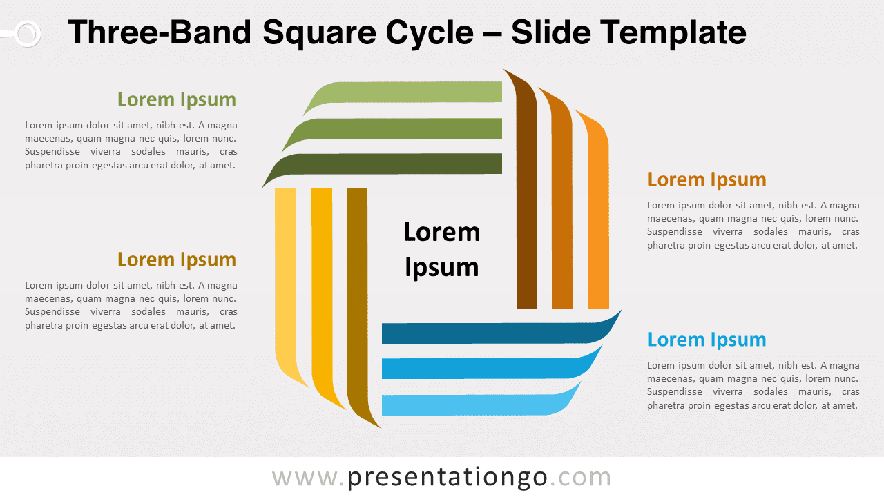 Free Three-Band Square Cycle for PowerPoint and Google Slides