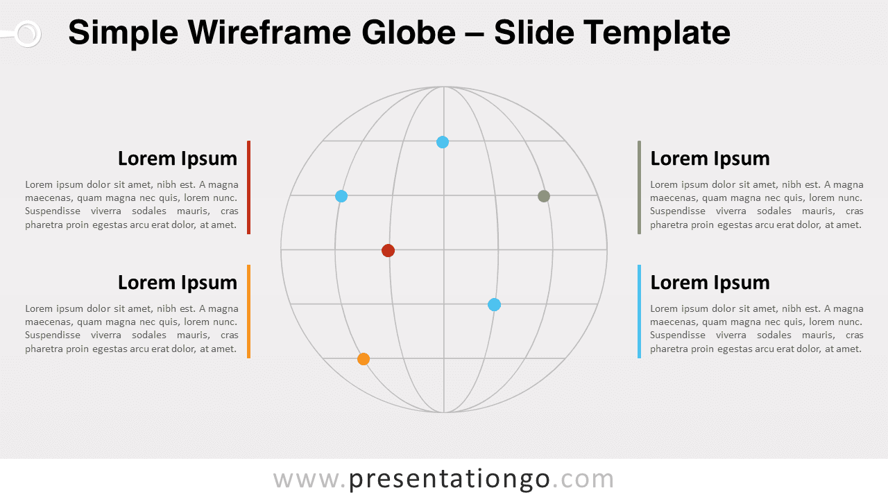 Free Simple Wireframe Globe for PowerPoint and Google Slides