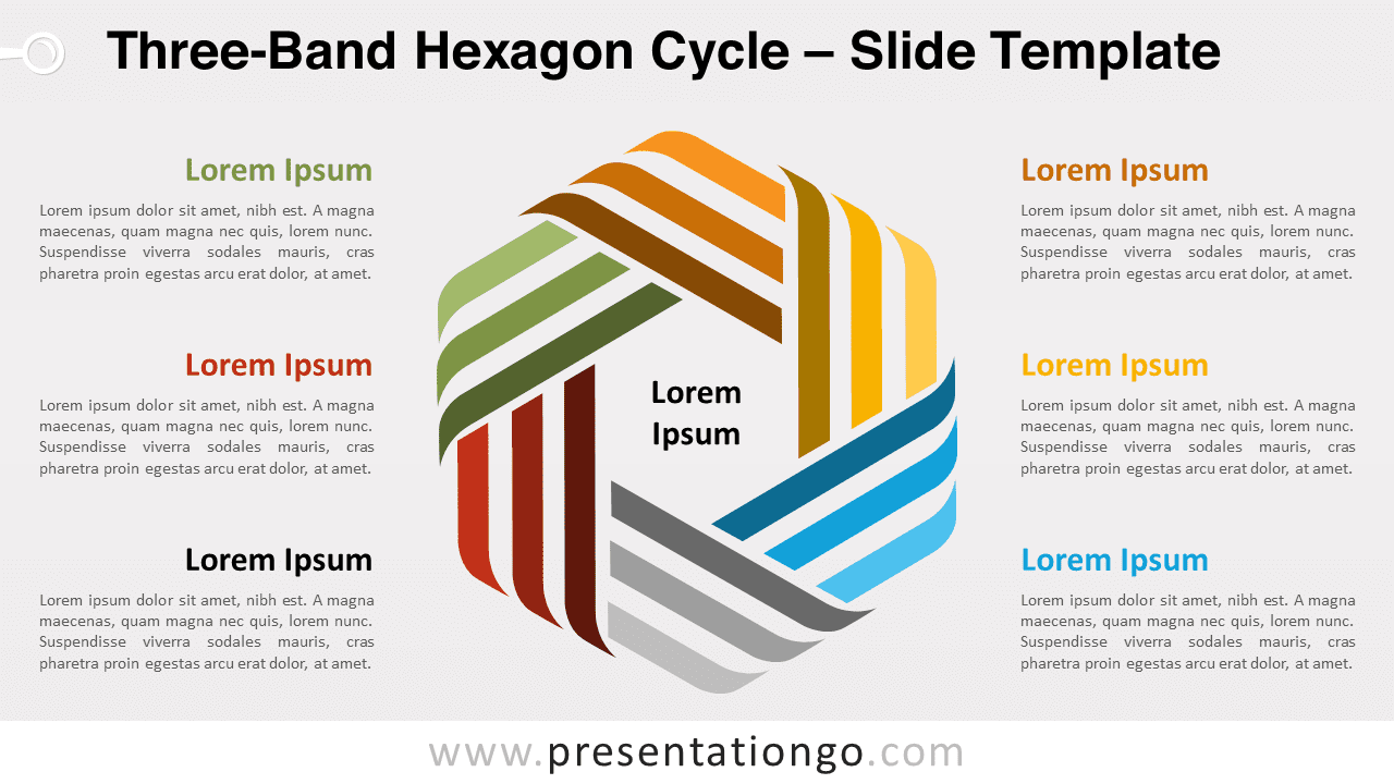 Free Three-Band Hexagon for PowerPoint and Google Slides