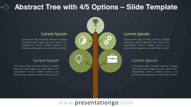 Abstract Tree with 4/5 Options Graphics for PowerPoint and Google Slides Free Abstract Tree with 4/5 Options Graphics for PowerPoint and Google Slides