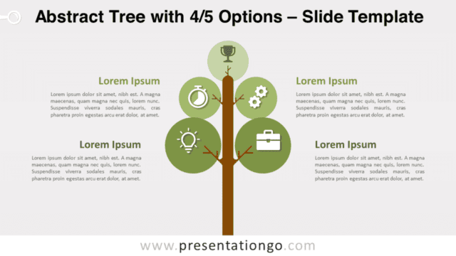 Abstract Tree with 4/5 Options for PowerPoint and Google Slides Free Abstract Tree with 4/5 Options for PowerPoint and Google Slides