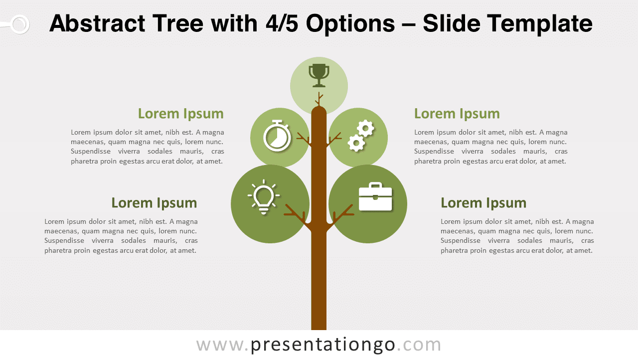Free Abstract Tree with 4/5 Options for PowerPoint and Google Slides