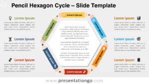 Free Pencil Hexagon Cycle for PowerPoint and Google Slides