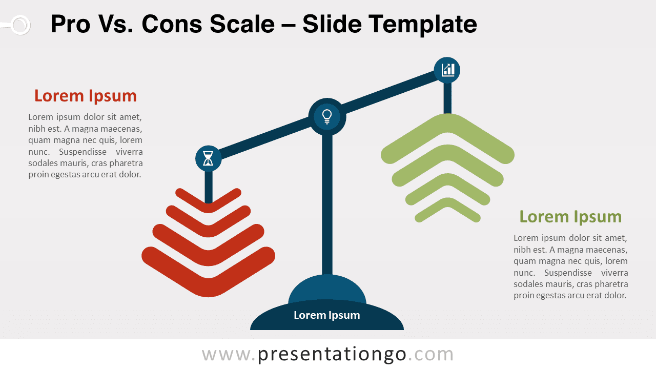 Free Pro Vs. Cons Scale for PowerPoint and Google Slides