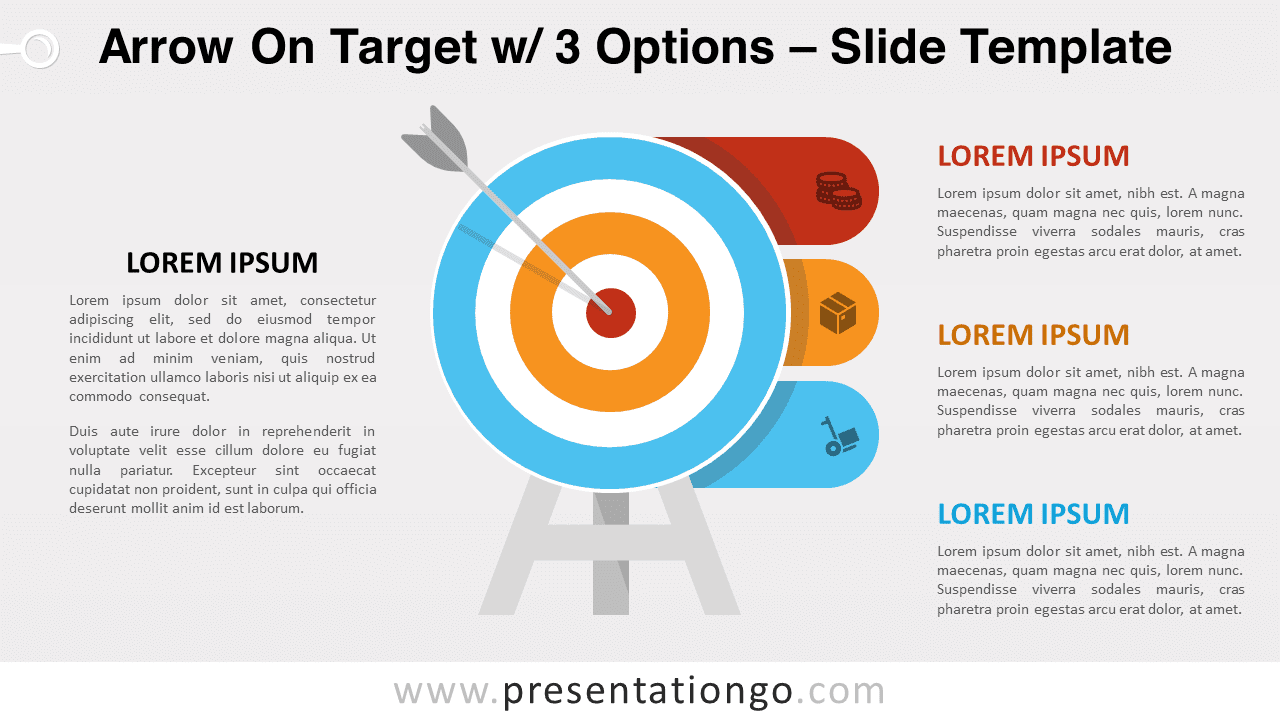 Arrow On Target with 3 Options for PowerPoint and Google Slides