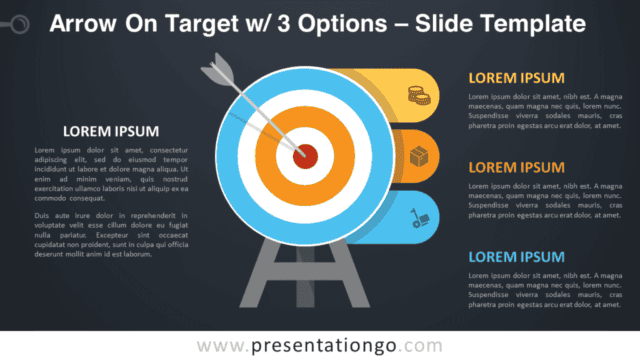 Arrow On Target with 3 Options for PowerPoint and Google Slides
