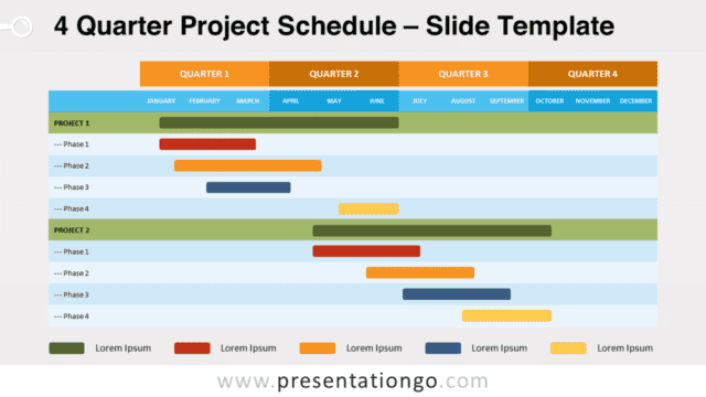 4 Quarter Project Schedule for PowerPoint and Google Slides Free 4 Quarter Project Schedule for PowerPoint and Google Slides