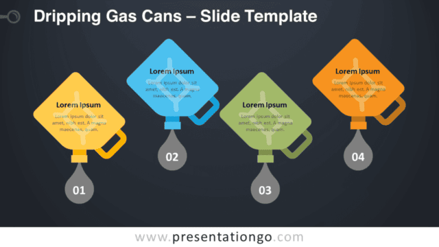Free Dripping Gas Cans Graphics for PowerPoint and Google Slides