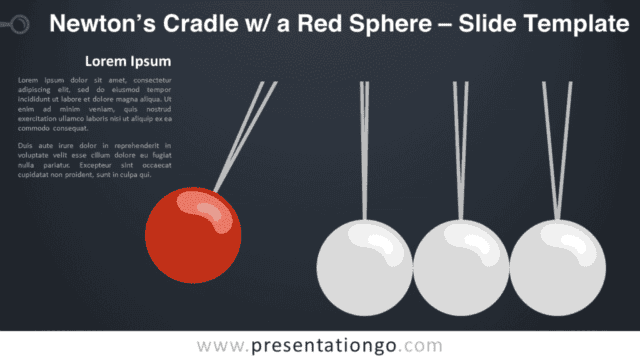Free Newton's Cradle with a Red Sphere Graphics for PowerPoint and Google Slides