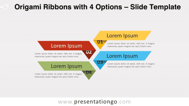 Free Origami Ribbons with 4 Options for PowerPoint and Google Slides