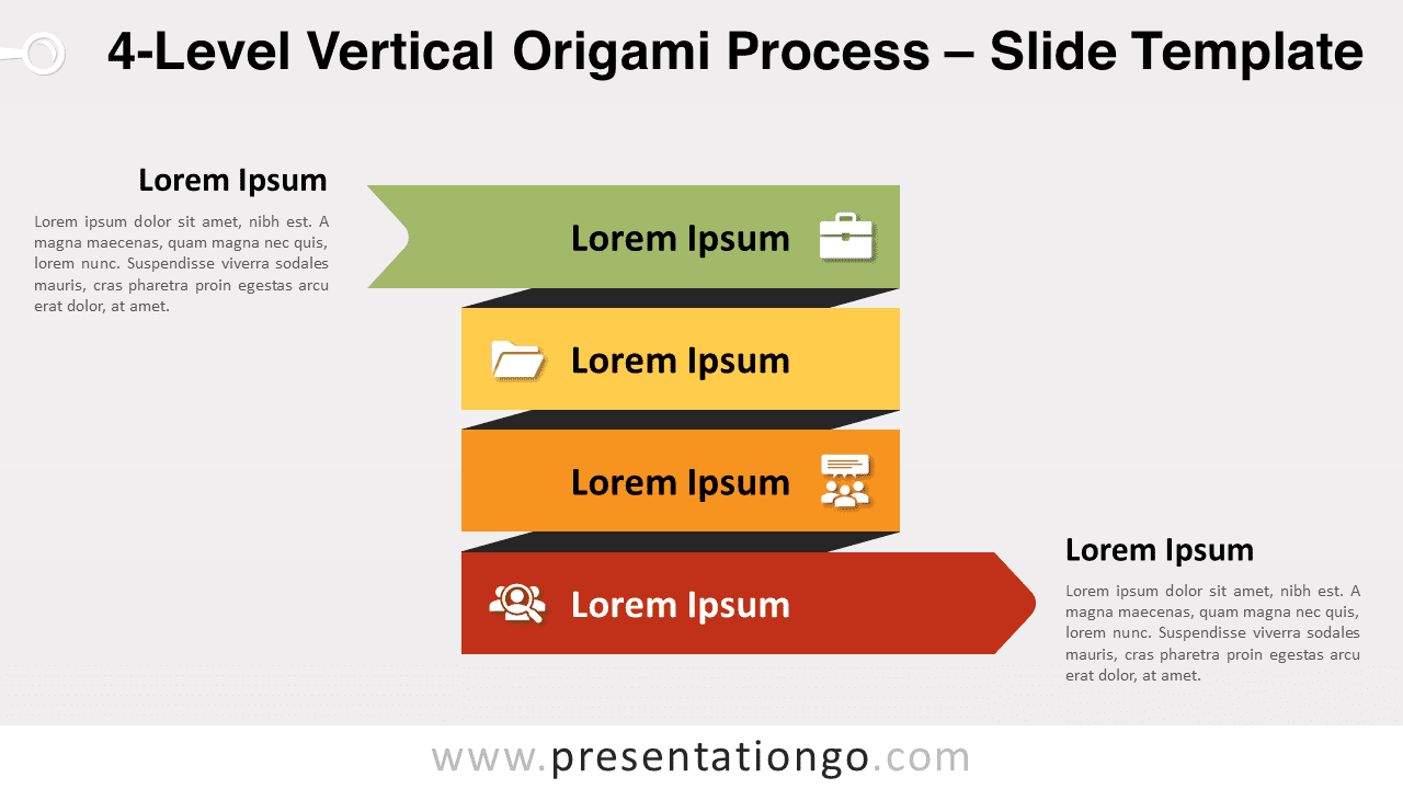Free 4-Level Vertical Origami Process for PowerPoint and Google Slides