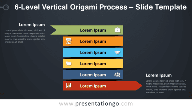 6-Level Vertical Origami Process Graphics for PowerPoint and Google Slides Free 6-Level Vertical Origami Process Graphics for PowerPoint and Google Slides