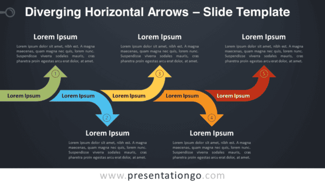 Diverging Horizontal Arrows Graphics for PowerPoint and Google Slides Free Diverging Horizontal Arrows Graphics for PowerPoint and Google Slides