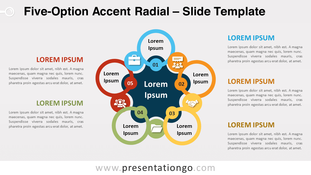 Free Five-Option Accent Radial for PowerPoint and Google Slides