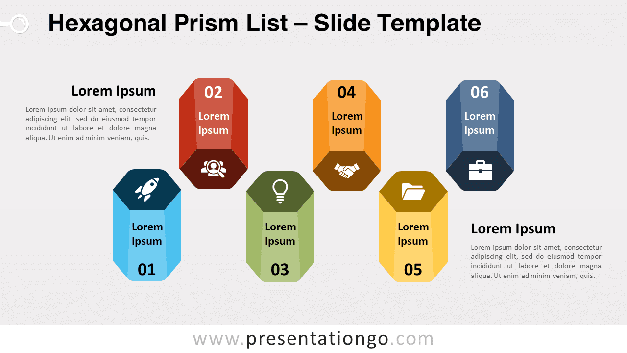 Free Hexagonal Prism List for PowerPoint and Google Slides