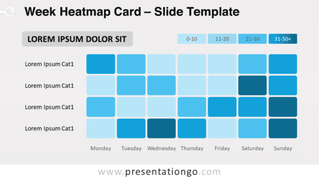 Week Heatmap Card for PowerPoint and Google Slides Free Week Heatmap Card for PowerPoint and Google Slides