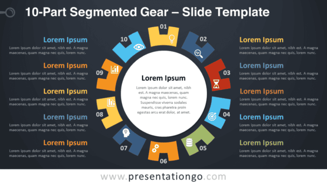 10-Part Segmented Gear Diagram for PowerPoint and Google Slides Free 10-Part Segmented Gear Diagram for PowerPoint and Google Slides