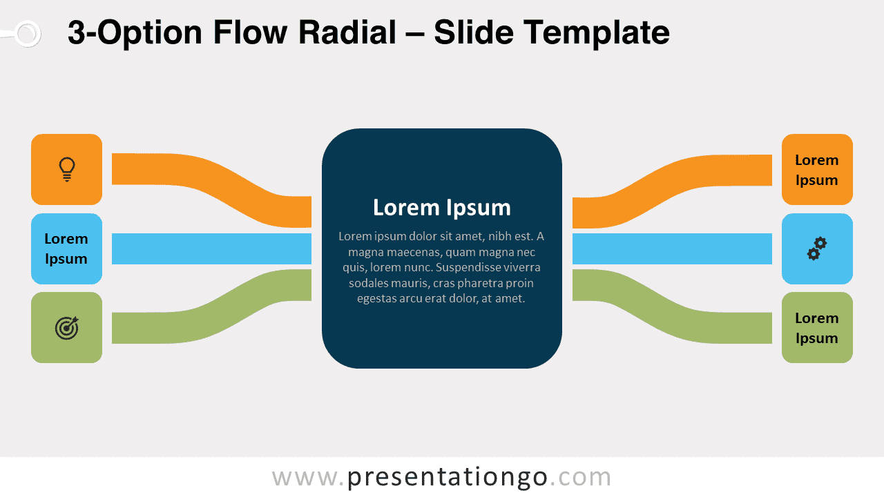 Free 3-Option Flow Radial for PowerPoint and Google Slides