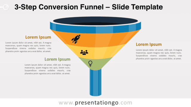 3-Step Conversion Funnel for PowerPoint and Google Slides Free 3-Step Conversion Funnel for PowerPoint and Google Slides