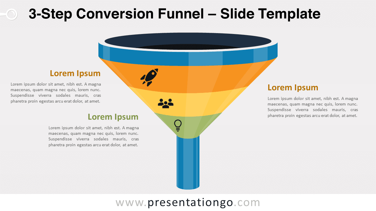 Free 3-Step Conversion Funnel for PowerPoint and Google Slides